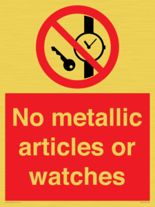 PV7613: No metallic articles or watches