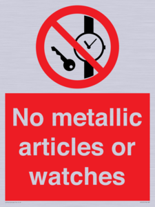 PV7613: No metallic articles or watches