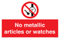 PV7613: No metallic articles or watches