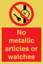 PV7613: No metallic articles or watches