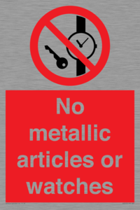 PV7613: No metallic articles or watches