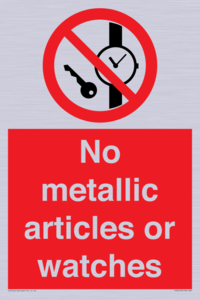 PV7613: No metallic articles or watches