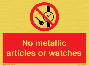PV7613: No metallic articles or watches