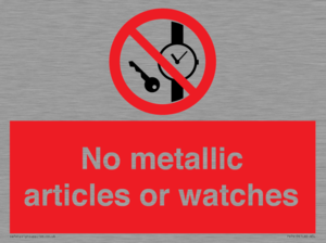 PV7613: No metallic articles or watches