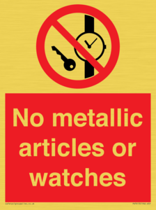 PV7613: No metallic articles or watches
