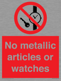 PV7613: No metallic articles or watches