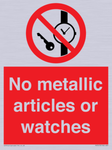 PV7613: No metallic articles or watches