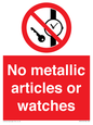 PV7613: No metallic articles or watches