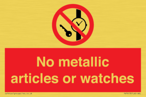 PV7613: No metallic articles or watches