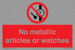 PV7613: No metallic articles or watches