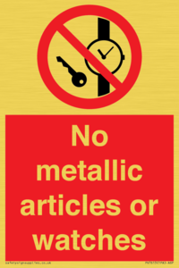 PV7613: No metallic articles or watches