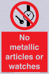 PV7613: No metallic articles or watches