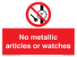 PV7613: No metallic articles or watches