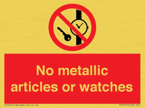 PV7613: No metallic articles or watches