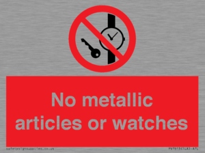 PV7613: No metallic articles or watches