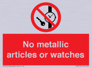 PV7613: No metallic articles or watches