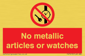 PV7613: No metallic articles or watches
