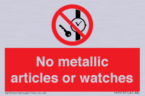 PV7613: No metallic articles or watches