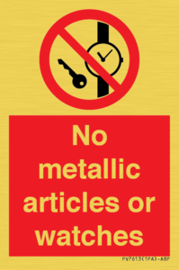PV7613: No metallic articles or watches