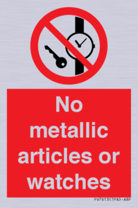 PV7613: No metallic articles or watches