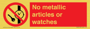 PV7613: No metallic articles or watches