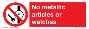 PV7613: No metallic articles or watches