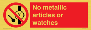 PV7613: No metallic articles or watches