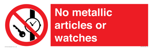 PV7613: No metallic articles or watches