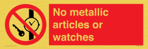 PV7613: No metallic articles or watches