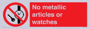 PV7613: No metallic articles or watches