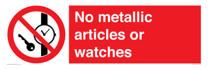 PV7613: No metallic articles or watches