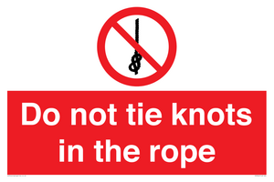 PV7644: Do not tie knots in the rope