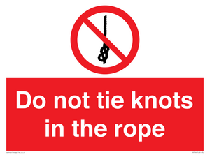 PV7644: Do not tie knots in the rope