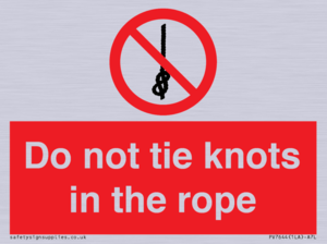 PV7644: Do not tie knots in the rope