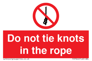 PV7644: Do not tie knots in the rope