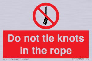 PV7644: Do not tie knots in the rope
