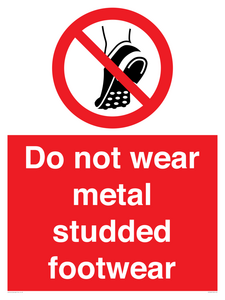 PV7649: Do not wear metal studded footwear