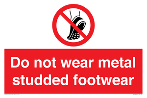 PV7649: Do not wear metal studded footwear