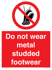 PV7649: Do not wear metal studded footwear