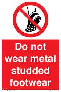 PV7649: Do not wear metal studded footwear
