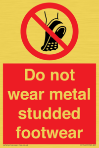 PV7649: Do not wear metal studded footwear