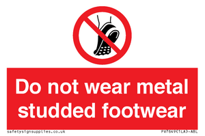 PV7649: Do not wear metal studded footwear