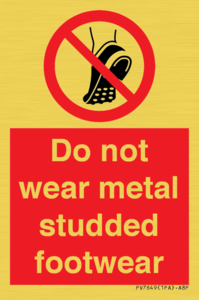 PV7649: Do not wear metal studded footwear