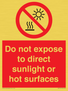 PV7712: Do not expose to direct sunlight or hot surfaces