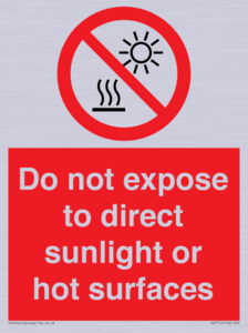 PV7712: Do not expose to direct sunlight or hot surfaces