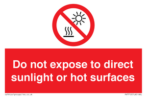 PV7712: Do not expose to direct sunlight or hot surfaces
