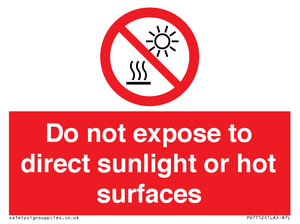 PV7712: Do not expose to direct sunlight or hot surfaces