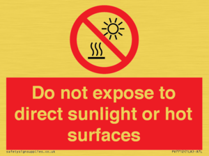 PV7712: Do not expose to direct sunlight or hot surfaces