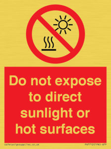 PV7712: Do not expose to direct sunlight or hot surfaces