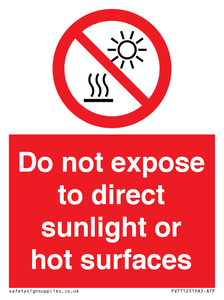 PV7712: Do not expose to direct sunlight or hot surfaces